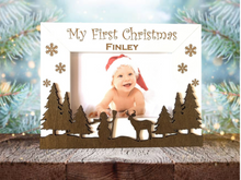 Load image into Gallery viewer, Personalised My First Christmas White Photo Frame