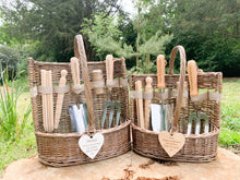Load image into Gallery viewer, Personalised Garden Fork and Trowel with Willow Basket Set