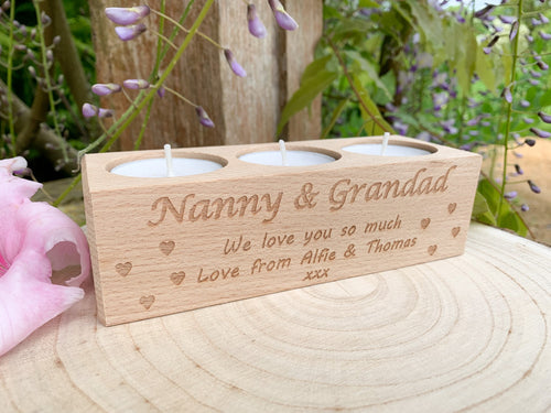 Personalised Tea Light Candle Holder - Personalise with any message
