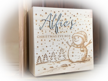 Load image into Gallery viewer, Personalised Snowman Christmas Eve Wooden Box