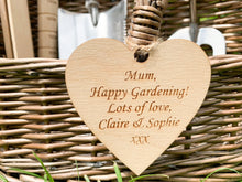 Load image into Gallery viewer, Personalised Garden Fork and Trowel with Willow Basket Set