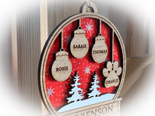 Load image into Gallery viewer, Personalised Christmas Snow Globe Tree Decoration