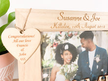 Load image into Gallery viewer, Personalised Wedding Mr & Mrs Natural Wood Photo Frame - Classic Style