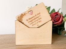 Load image into Gallery viewer, Personalised Wooden Gift Message with Envelope