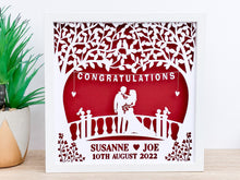 Load image into Gallery viewer, Personalised Wedding or Anniversary Papercut Frame - Unique Gift Idea
