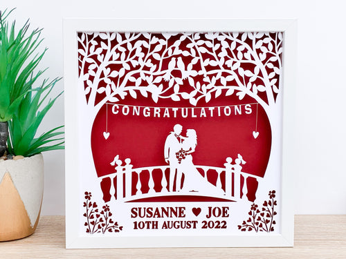 Personalised Wedding or Anniversary Papercut Frame - Unique Gift Idea