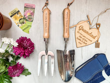 Load image into Gallery viewer, Personalised Gardening Fork and Trowel Set