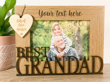 Load image into Gallery viewer, Personalised Best Grandad Oak Photo Frame