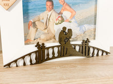 Load image into Gallery viewer, Personalised Wedding Bride & Groom White Photo Frame - Heart Style