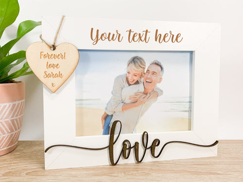 Personalised Love White Photo Frame Gift