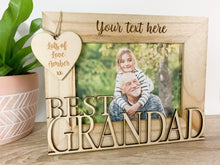 Load image into Gallery viewer, Personalised Best Grandad Natural Wood Photo Frame Gift