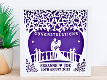 Load image into Gallery viewer, Personalised Wedding Bride & Groom Papercut Frame