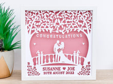 Load image into Gallery viewer, Personalised Wedding Bride & Groom Papercut Frame