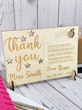 Load image into Gallery viewer, Personalised Thank You Wooden Postcard