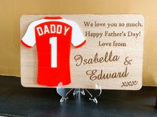 Load image into Gallery viewer, Personalised Father's Day Football Wooden Sign - Great Gift Idea!