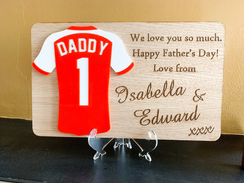 Personalised Father's Day Football Wooden Sign - Great Gift Idea!