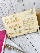 Load image into Gallery viewer, Personalised Thank You Wooden Postcard