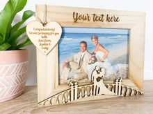 Load image into Gallery viewer, Personalised Wedding Bride & Groom Natural Wood Photo Frame