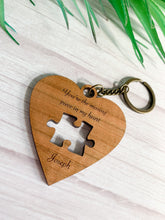 Load image into Gallery viewer, Personalised Heart and Jigsaw Key Ring