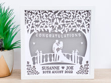 Load image into Gallery viewer, Personalised Wedding Bride & Groom Papercut Frame