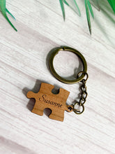 Load image into Gallery viewer, Personalised Heart and Jigsaw Key Ring