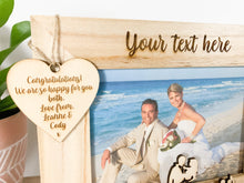 Load image into Gallery viewer, Personalised Wedding Bride & Groom Natural Wood Photo Frame