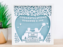 Load image into Gallery viewer, Personalised Wedding Just Married Papercut Frame