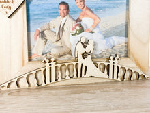 Load image into Gallery viewer, Personalised Wedding Bride & Groom Natural Wood Photo Frame