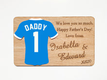 Load image into Gallery viewer, Personalised Father's Day Football Wooden Plaque