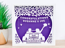 Load image into Gallery viewer, Personalised Wedding Just Married Papercut Frame