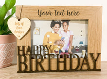 Load image into Gallery viewer, Personalised Happy Birthday Oak Photo Frame