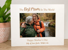 Load image into Gallery viewer, Personalised Best Mum Mother's Day White Photo Frame