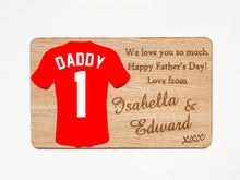 Load image into Gallery viewer, Personalised Father's Day Football Wooden Plaque