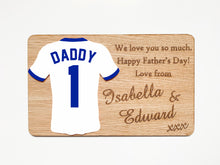 Load image into Gallery viewer, Personalised Father's Day Football Wooden Plaque