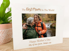 Load image into Gallery viewer, Personalised Best Mum in The World Mother's Day Photo Frame Gift - Next day delivery