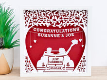 Load image into Gallery viewer, Personalised Wedding Just Married Papercut Frame
