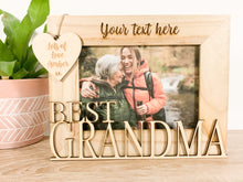 Load image into Gallery viewer, Personalised Best Grandma Natural Wood Photo Frame