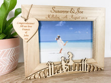 Load image into Gallery viewer, Personalised Engagement Bridge Natural Wood Photo Frame - Classic Style