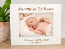 Load image into Gallery viewer, Personalised New Born Baby White Photo Frame Gift