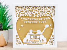 Load image into Gallery viewer, Personalised Wedding or Anniversary Paper Cut Frame - Unique Gift Idea