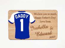 Load image into Gallery viewer, Personalised Father's Day Football Wooden Plaque