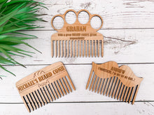 Load image into Gallery viewer, Personalised Unique Beard and Moustache Comb - Next Day Delivery