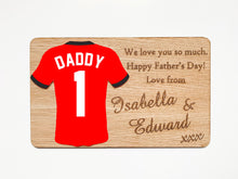Load image into Gallery viewer, Personalised Father's Day Football Wooden Plaque