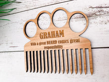 Load image into Gallery viewer, Personalised Novelty Beard and Moustache Comb