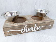 Load image into Gallery viewer, Personalised Wooden Pet Feeding Station