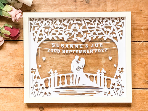 Personalised Wedding Paper Cut Floating Frame - Unique Gift Idea!