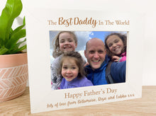 Load image into Gallery viewer, Personalised Father's Day Photo Frame - White