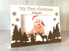 Load image into Gallery viewer, Personalised My First Christmas White Photo Frame