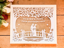 Load image into Gallery viewer, Personalised Wedding Papercut Floating Frame