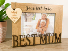 Load image into Gallery viewer, Personalised Best Mum Photo Frame Gift